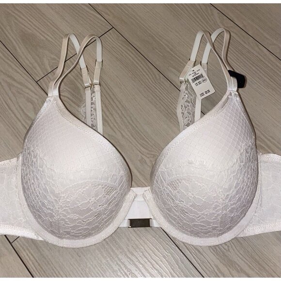 Aerie Plunge Bra Lace Padded Underwire Womens 38C Ivory New - Picture 3 of 6